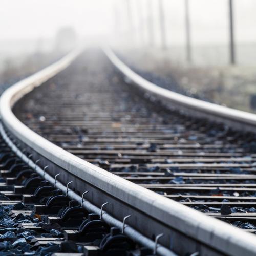 Closeup of railtrack