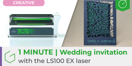 ⏱️ 1 Minute | Wedding invitations paper cards with the LS100 EX laser table